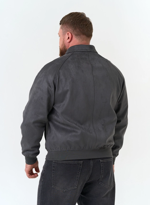 Мужская куртка бомбер из эко замши фото