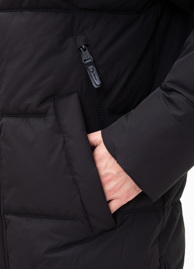 Мужской пуховик с капюшоном  модель № 28406 универмаг малина