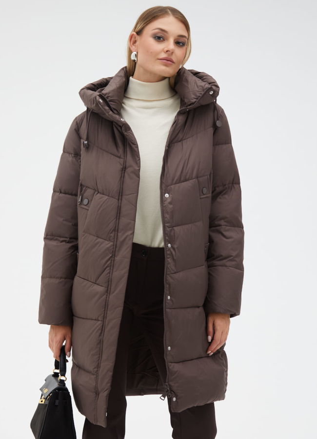 Пуховик женский с капюшоном модель № 31111 универмаг малина