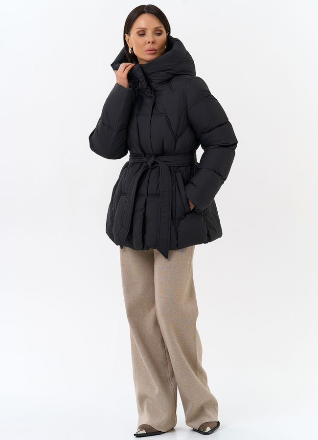 Женский пуховик с поясом модель № 31999 в рассрочку