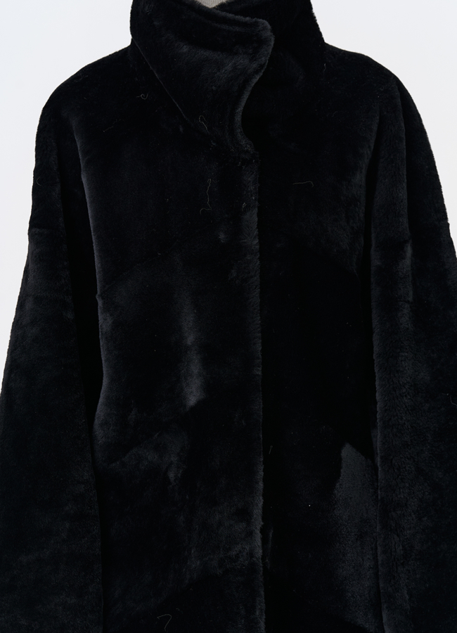 Женская натуральная дубленка черного цвета модель № 31915 универмаг малина