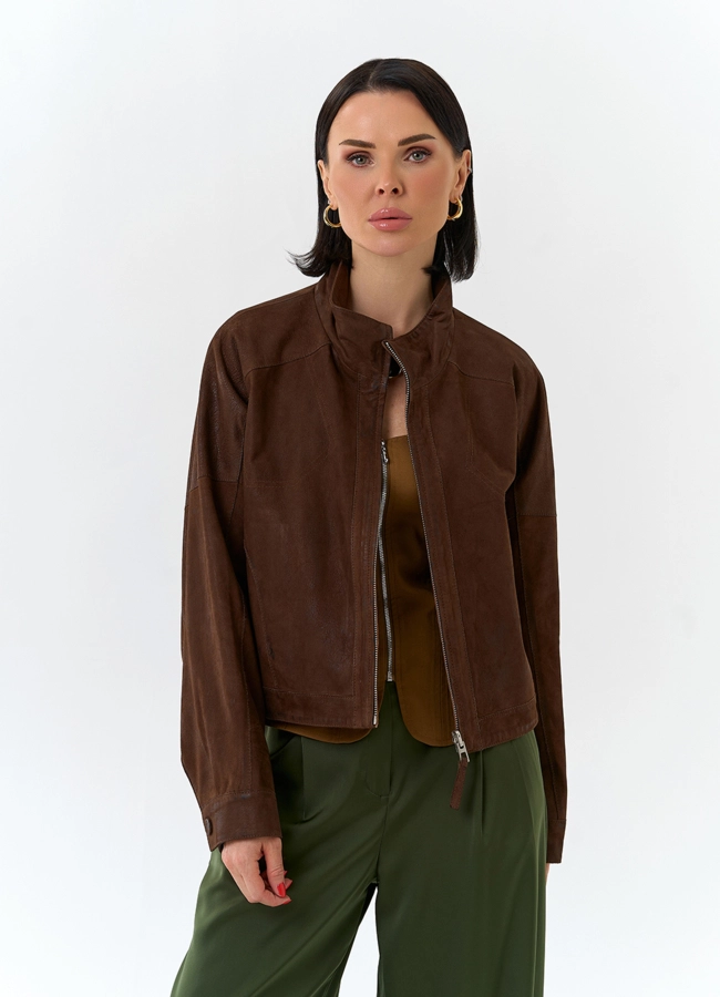 фото Женская двухсторонняя куртка из натуральной кожи модель № 32537