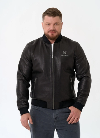 Мужская куртка бомбер из натуральной кожи