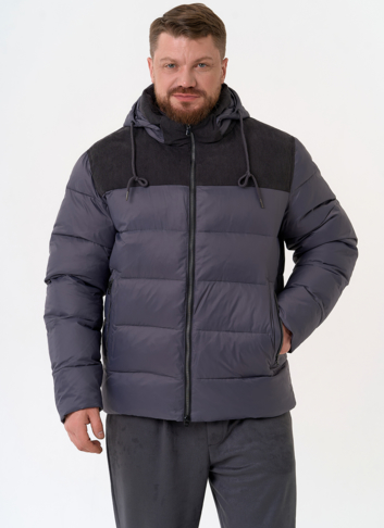 Мужской пуховик с отделкой из вельвета Мужской пуховик с отделкой из вельвета