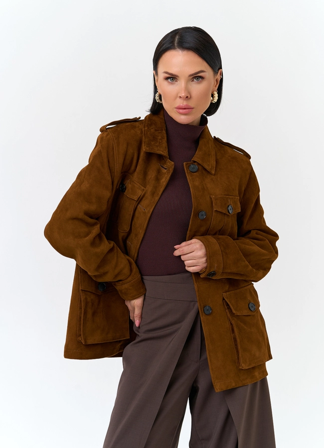 Куртка - сафари женская из натуральной замши модель № 29922 универмаг малина