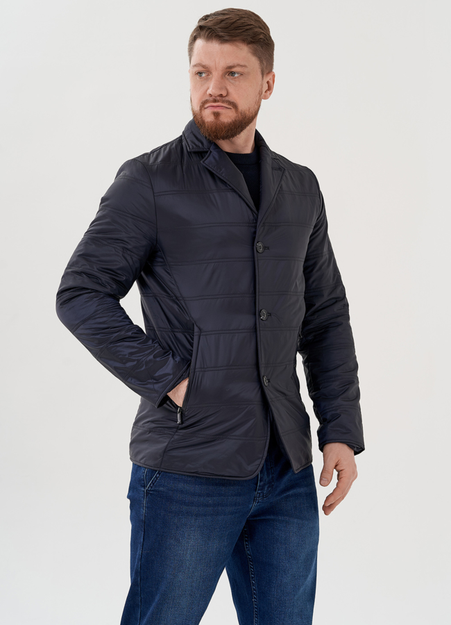 фото Мужская куртка синего цвета  модель № 24356