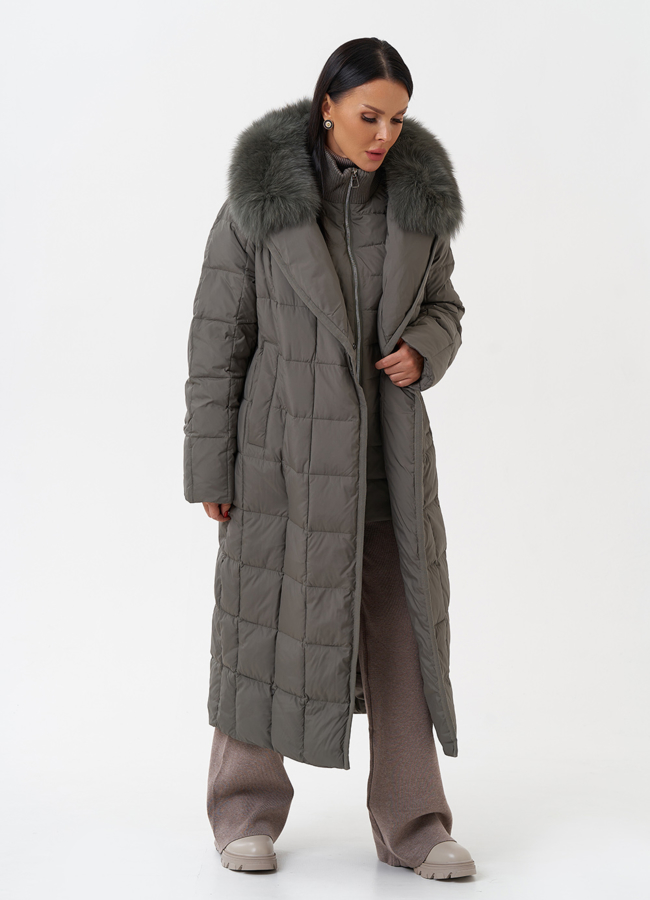 Женский пуховик с английским воротником модель № 28868 универмаг малина