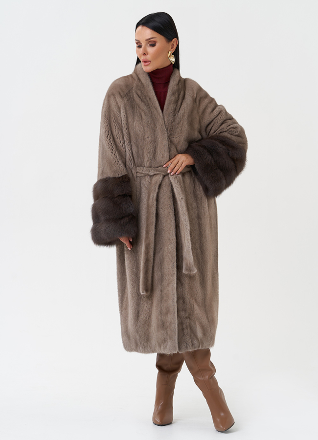 Шуба из меха скандинавской норки модель № 28634 универмаг малина