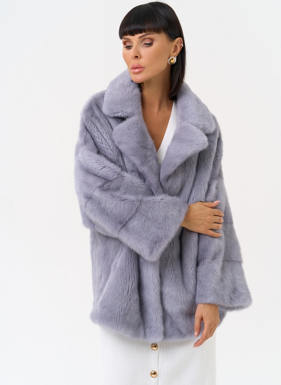 Куртка из меха норки с английским воротником