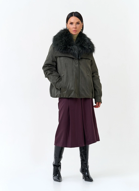 Женская куртка из эко замши фото
