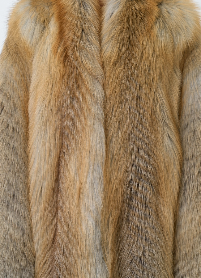 Длинная шуба из меха лисы модель № 33766 универмаг малина
