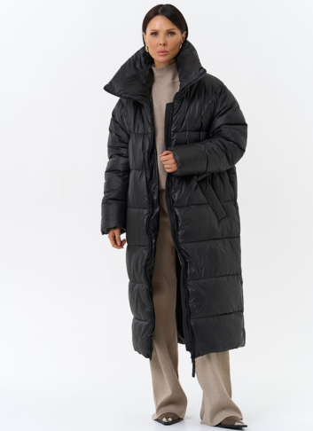 Женский пуховик с воротником стойкой