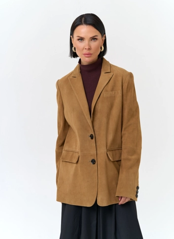 Жакет из натуральной замши фото