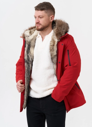 Парка мужская на мехе из волка