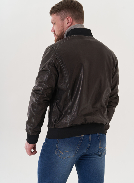 Мужская куртка "бомбер" из натуральной кожи