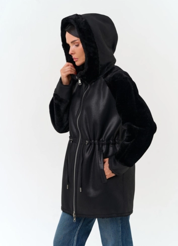 Женская дубленка из эко замши